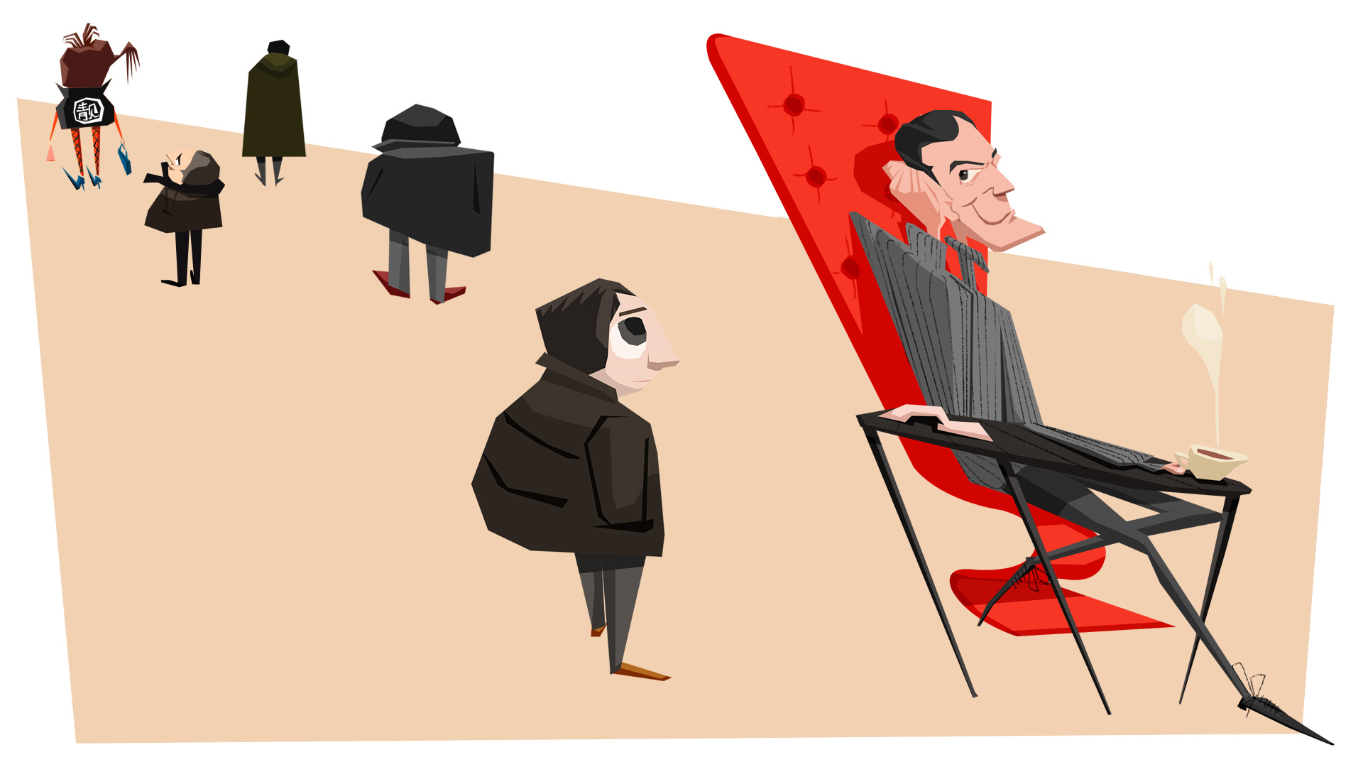 长图插画里的角色