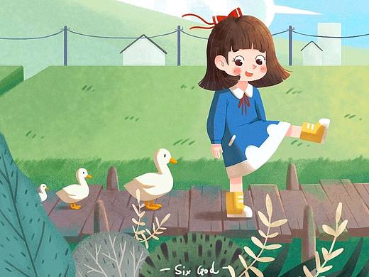 鸭鸭郊游|系列插画