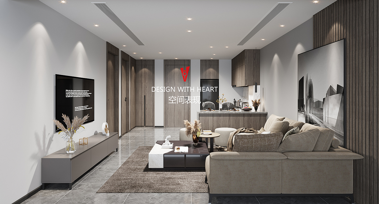 v8空间表现|现代简约家装客厅赏析