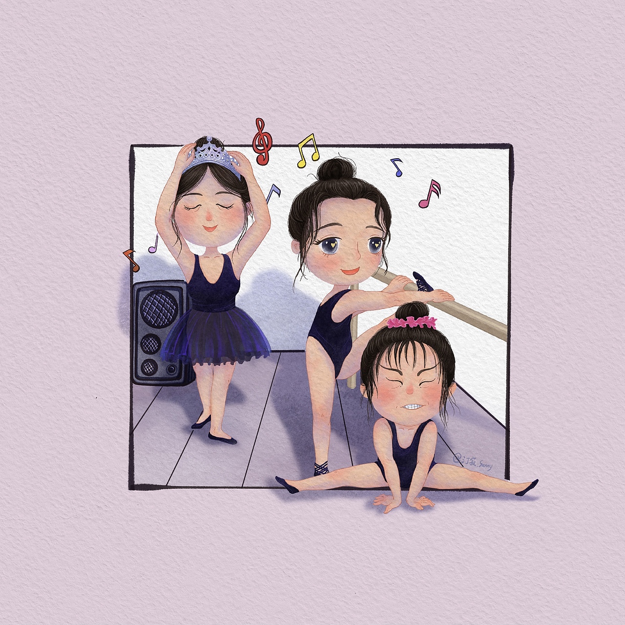 分镜插画：自信的跳舞女孩们（图ZMjk4MzYyMjU2） - 新锐潮流插画 - 站酷设计师画画儿汀寂原创素材 - 站酷ZCOOL