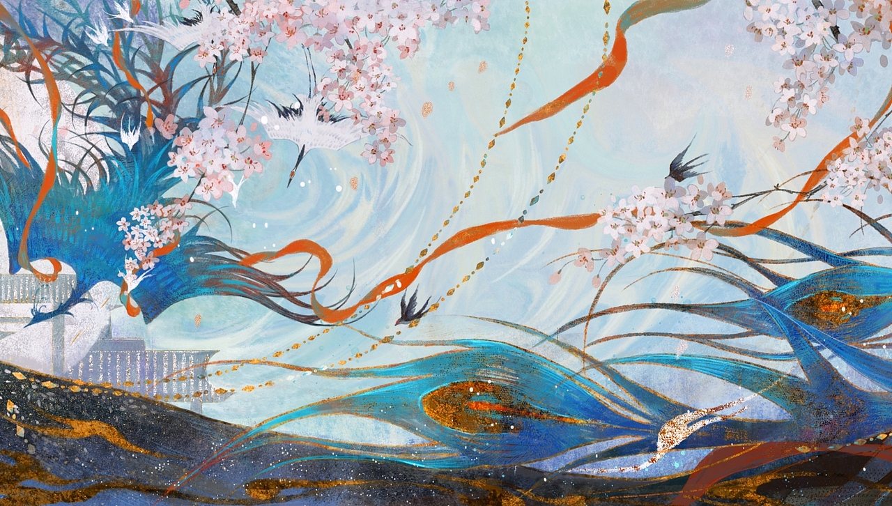 青鸾（图ZMjY1NjYwMzQ0） - 商业插画 - 站酷设计师与荷ZJD原创素材 - 站酷ZCOOL