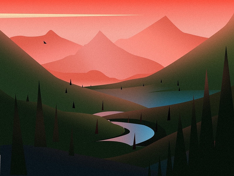 渐变插画配色练习