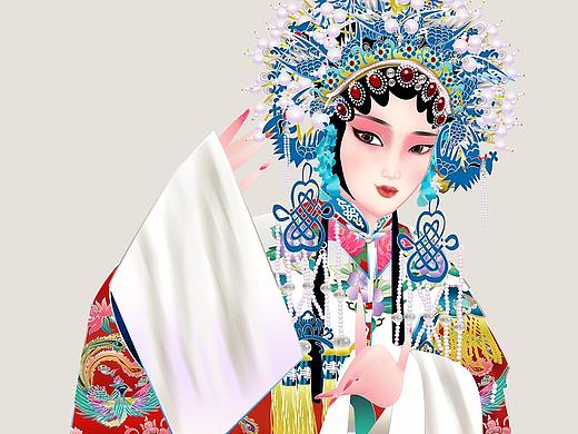 京剧人物《贵妃醉酒》矢量戏曲人物插画插图戏曲