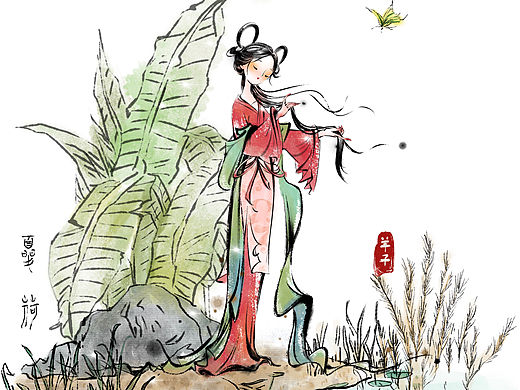 插画|夏荷(个人主页-ZNjE5OTA2MzI=) - 艺术插画 - 站酷设计师羊子啊羊子原创素材 - 站酷ZCOOL