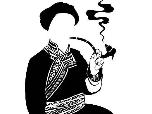 少数民族头饰手绘贴纸