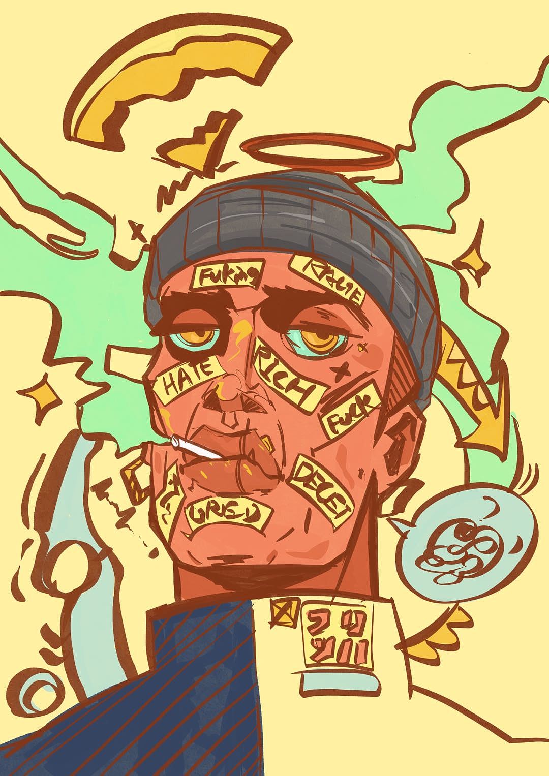 涂鴉人物插畫—朋克風(fēng)（圖ZMjg3MjQyMTY0） - 藝術(shù)插畫 - 站酷設(shè)計(jì)師Z64691215原創(chuàng)素材 - 站酷ZCOOL