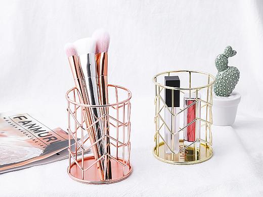 化妆刷筒，笔筒，铁艺收纳筒