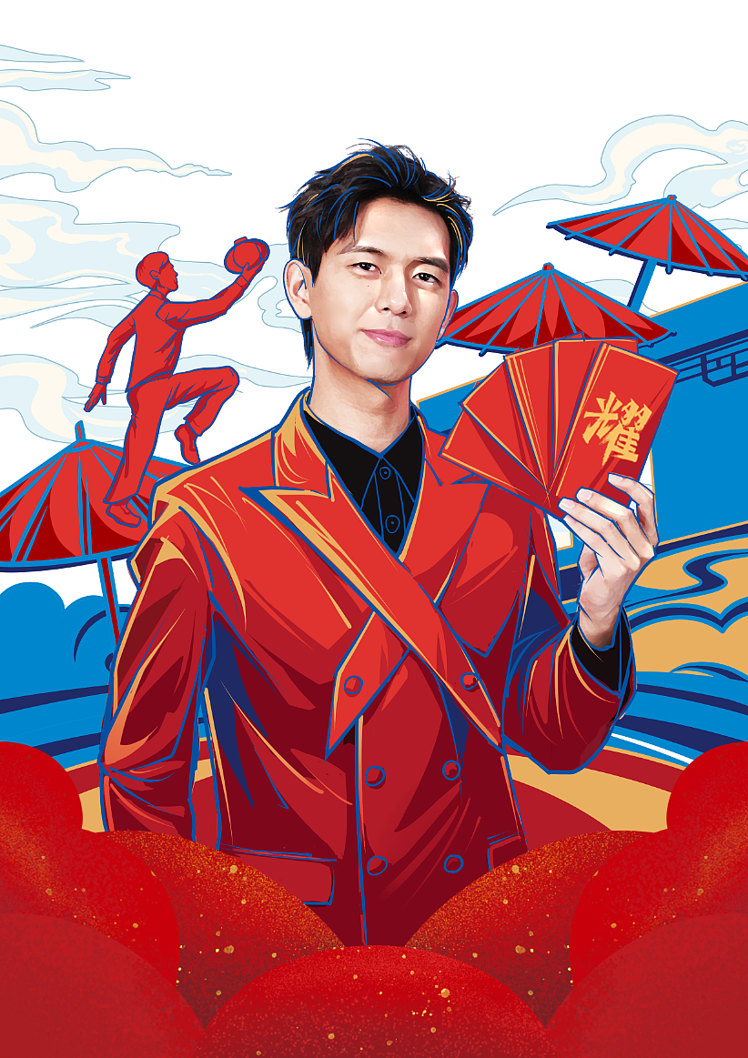 伊利2022北京冬奥会牛奶冬奥特别款插画包装设计