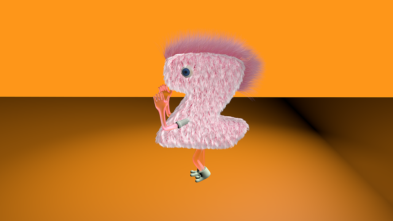 C4D制作可爱卡通毛绒Z字小人