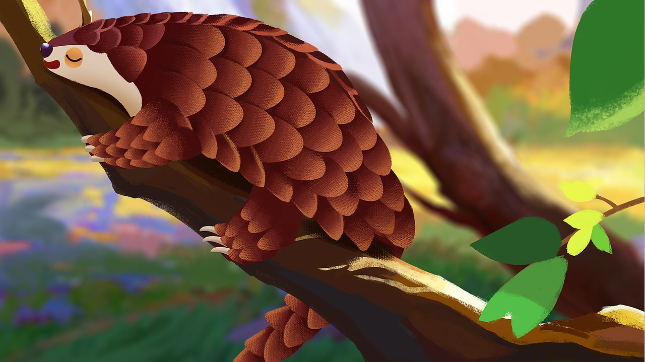 有关穿山甲的公益视频的原画