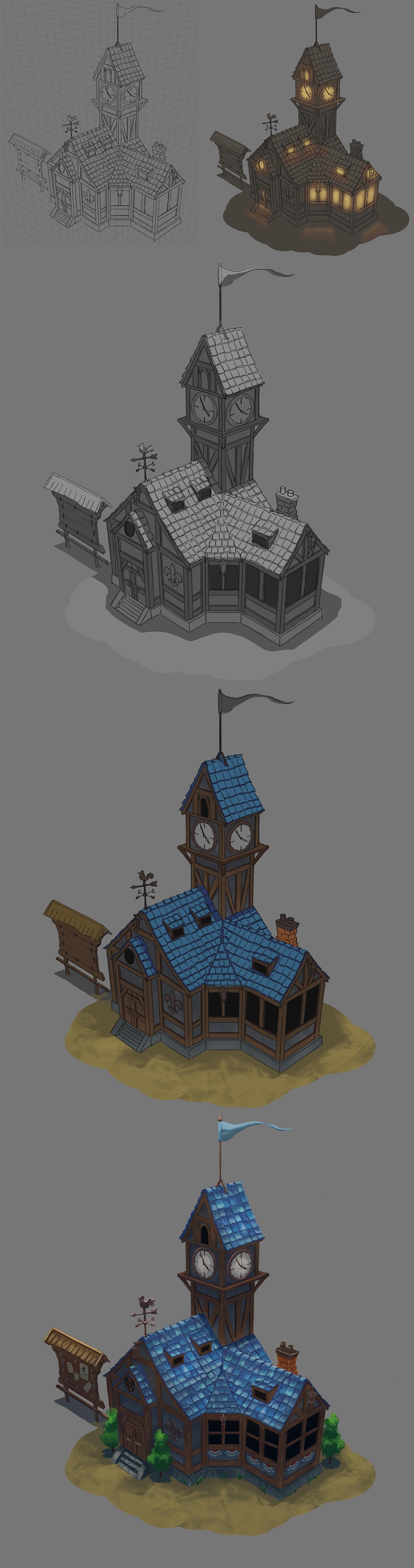 面包店,铁匠铺,市政厅