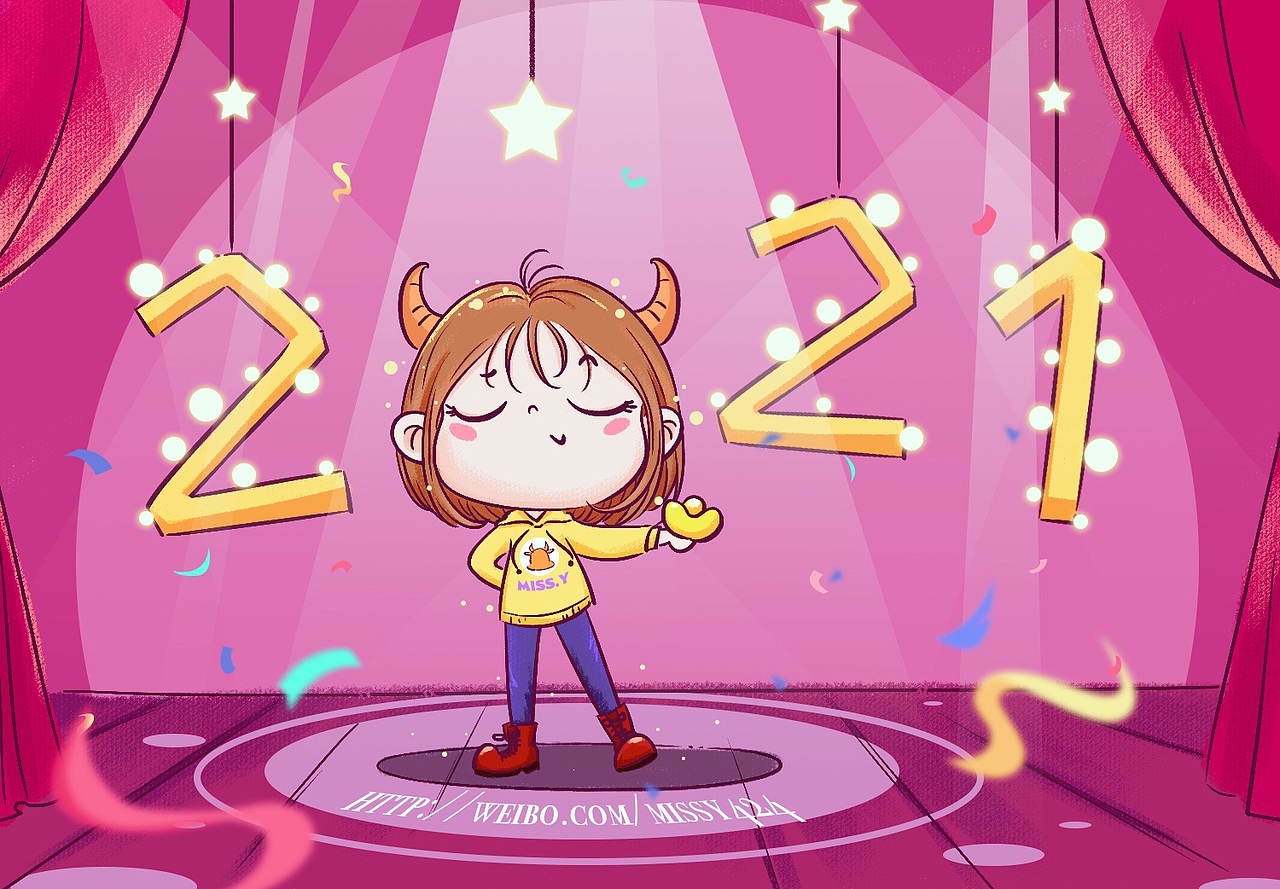 Happy New Year（图ZMjM4MTA1NTUy） - 新锐潮流插画 - 站酷设计师Miss_Y木易原创素材 - 站酷ZCOOL