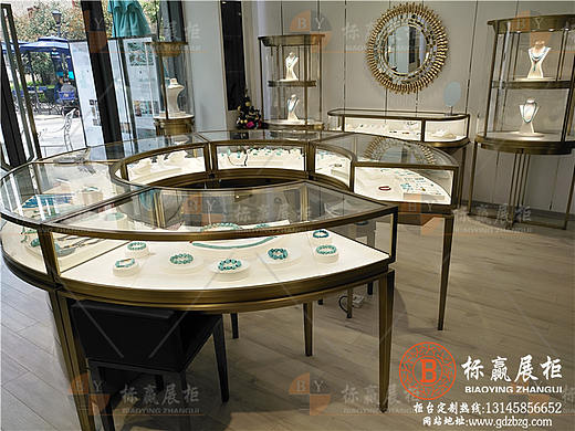 绿松石展示柜_绿松石展柜-龙珍绿松石