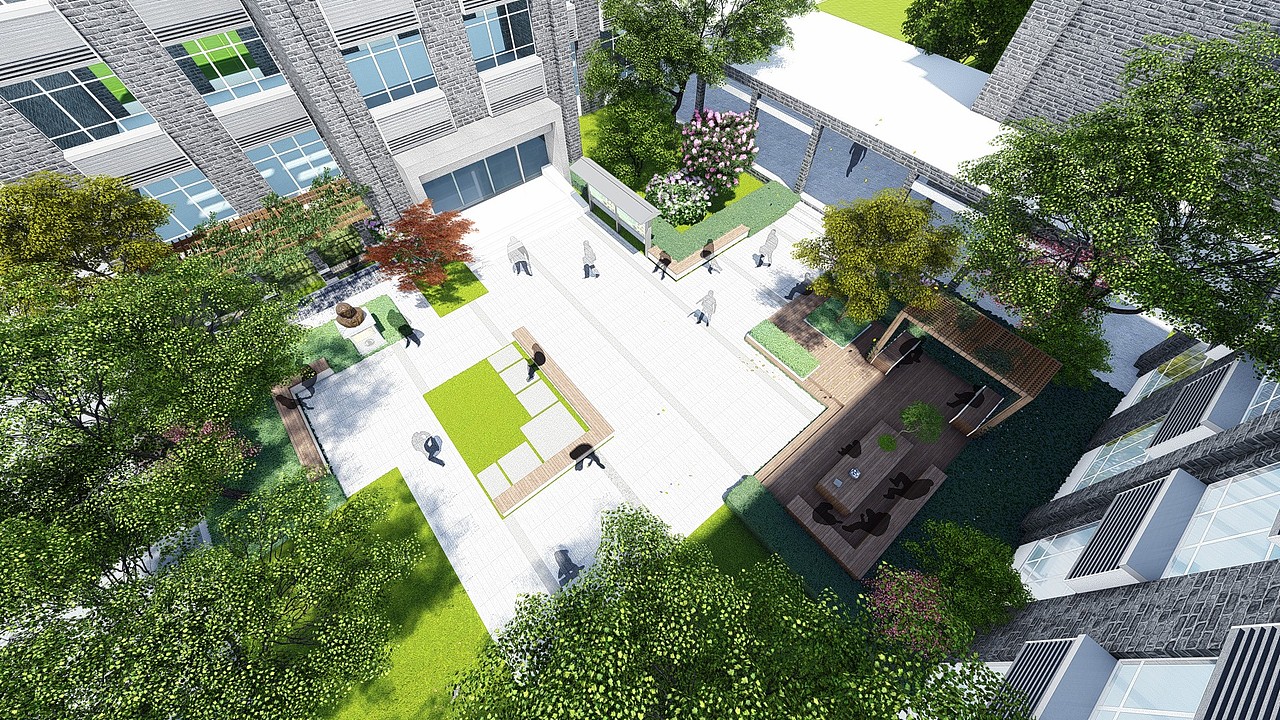 校园内庭景观lumion表现（图ZMTY1MTczNjI4） - 景观设计 - 站酷设计师梁西凹原创素材 - 站酷ZCOOL