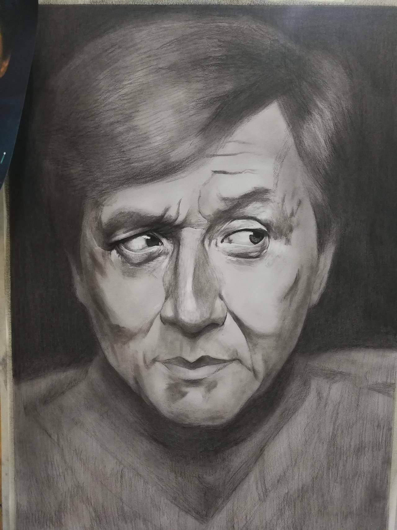 写实素描《成龙》