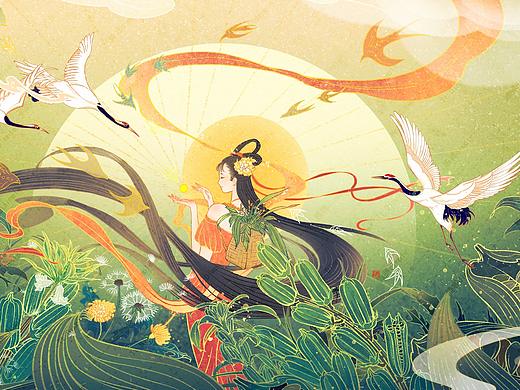 抱璞谷/黄精黑芝麻丸包装插画设计