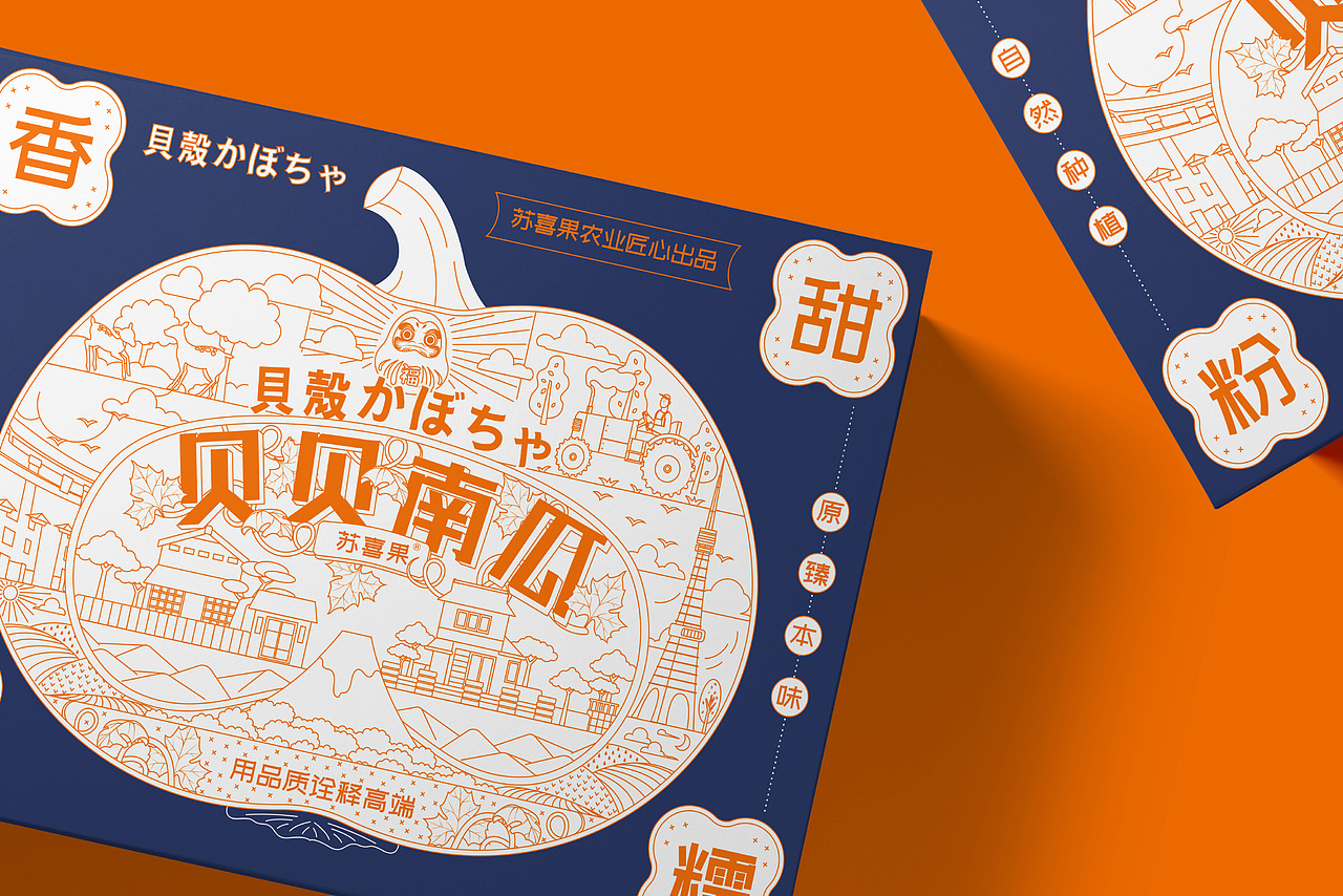 贝贝南瓜日式插画风包装设计