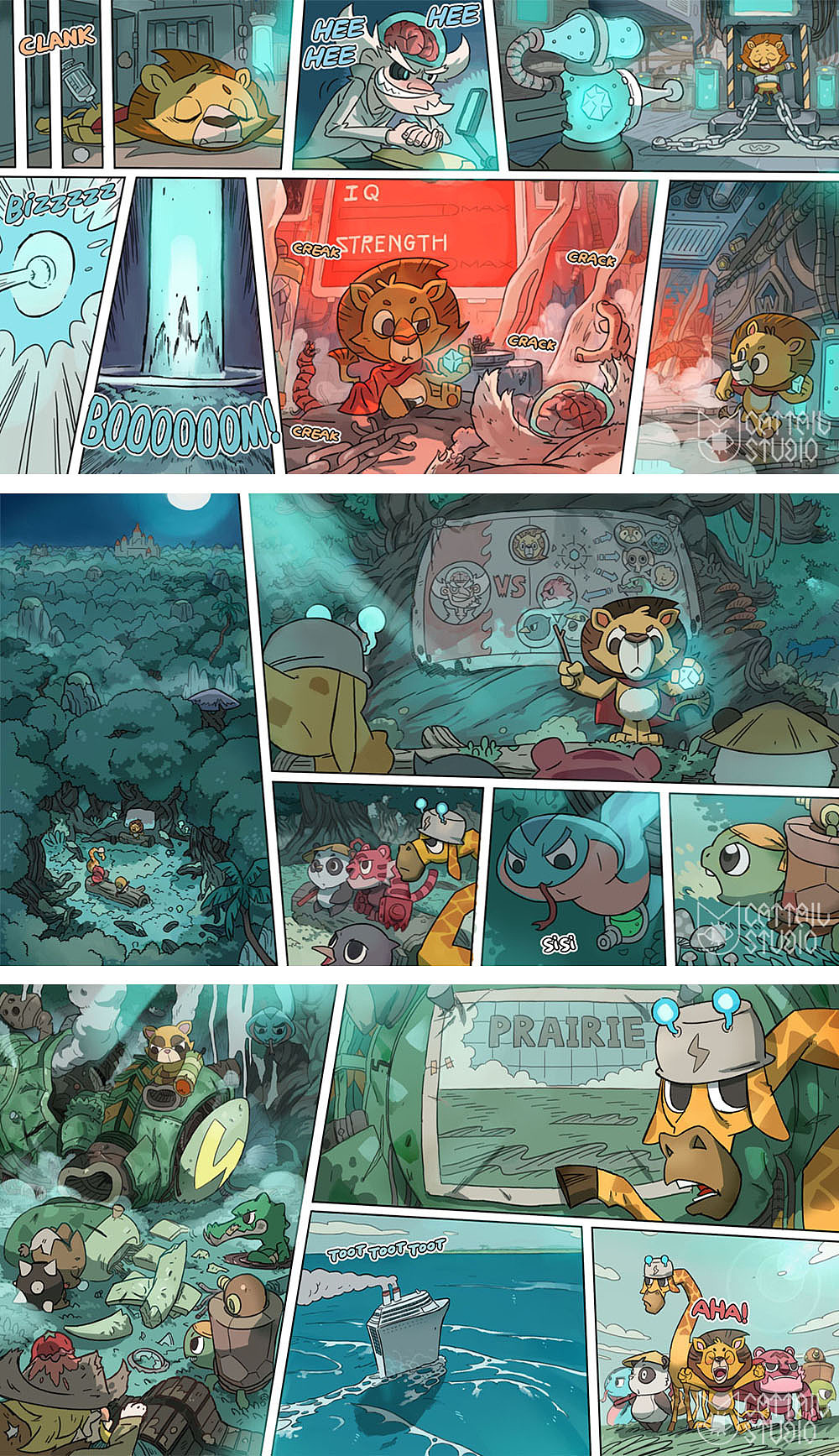 【貓尾草工作室】《超能動(dòng)物聯(lián)盟》游戲漫畫x表情（圖ZNDMzMDMyNTY=） - 動(dòng)畫片 - 站酷設(shè)計(jì)師貓尾草工作室原創(chuàng)素材 - 站酷ZCOOL