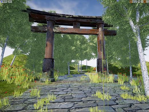 日本鸟居模型substance painter、UE4测试