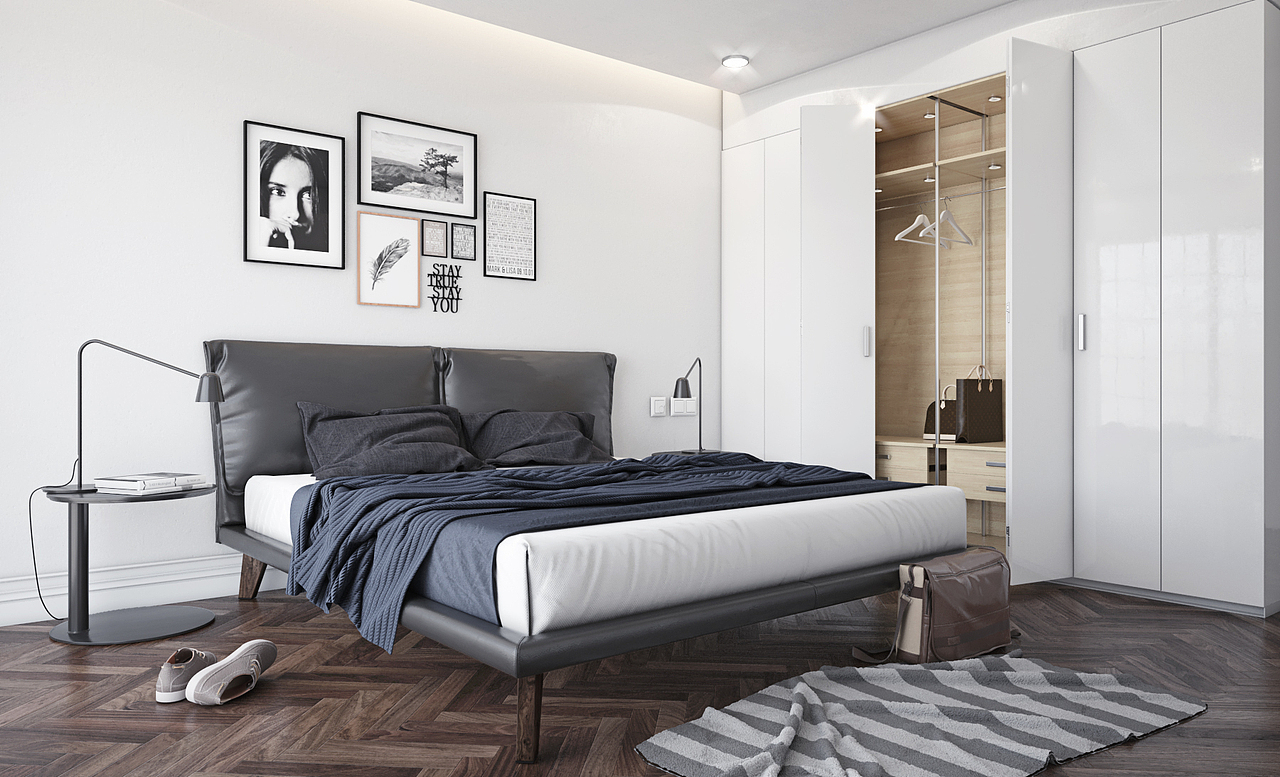 客厅卧室及书房室内空间效果表达