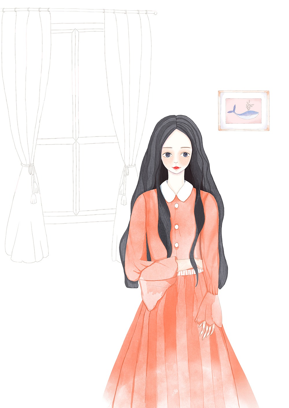 水彩少女（图ZMTkxMjc2NzAw） - 创作习作 - 站酷设计师九月捡破烂原创素材 - 站酷ZCOOL