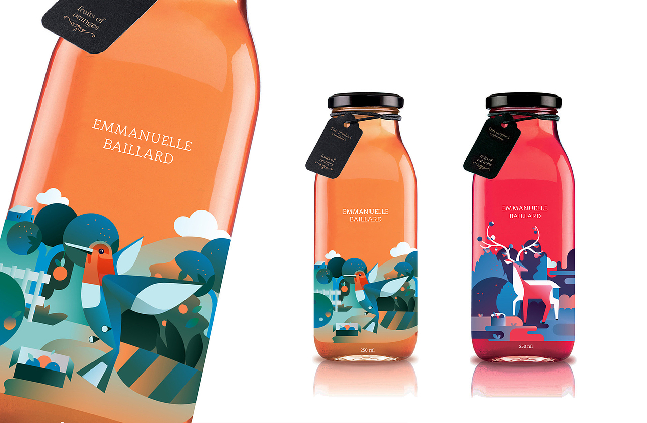 EMMANUELLE BAILLARD果汁包装（图ZMTIzMzcyNjUy） - 包装 - 站酷设计师Qdesign_paris原创素材 - 站酷ZCOOL