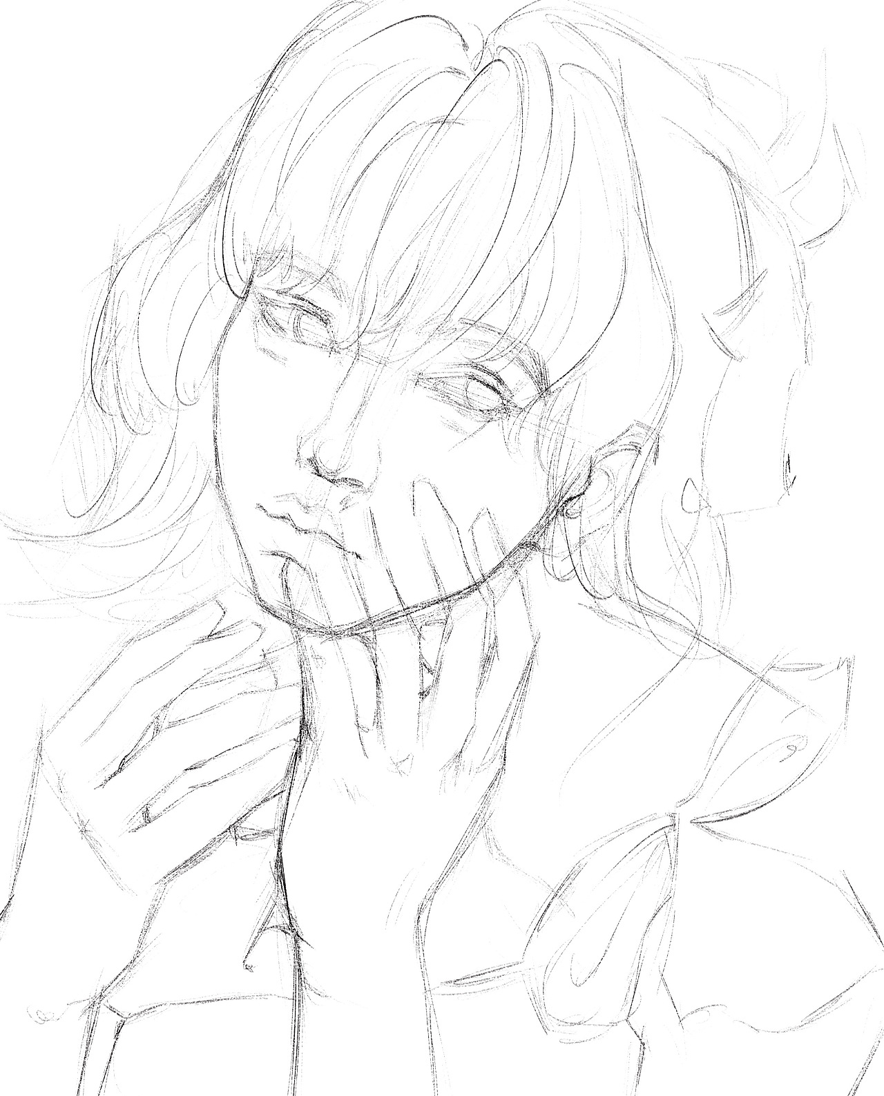 美女头像绘画步骤