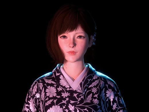 UE5 CG和服美女角色渲染