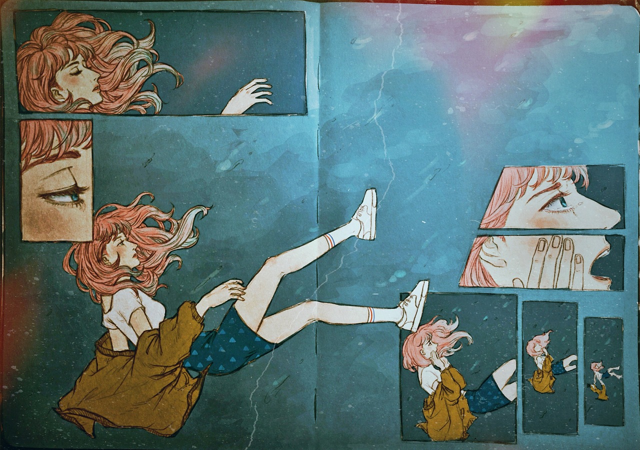 女子 水下 海底 海母 唯美艺术插画 4k动漫壁纸 - 速客营销官方网站