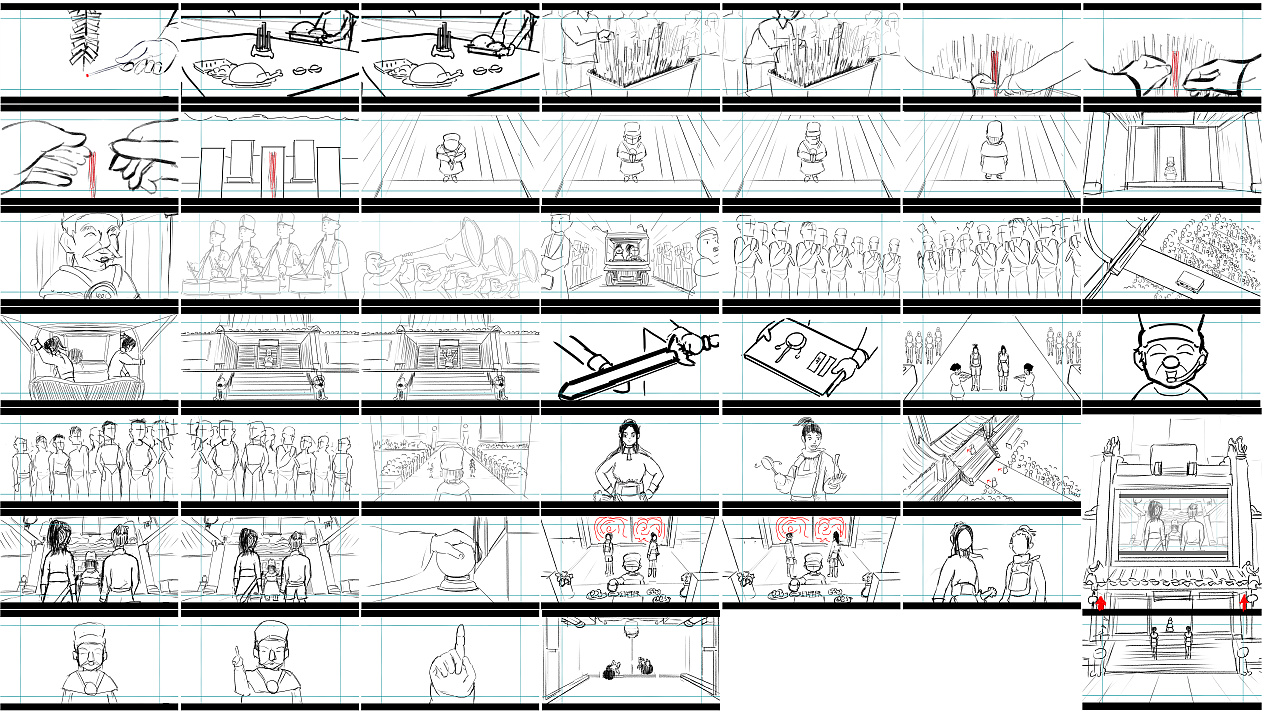 包括单体,场景概念,角色概念,分镜故事板,色彩脚本,气氛图 故事是一个