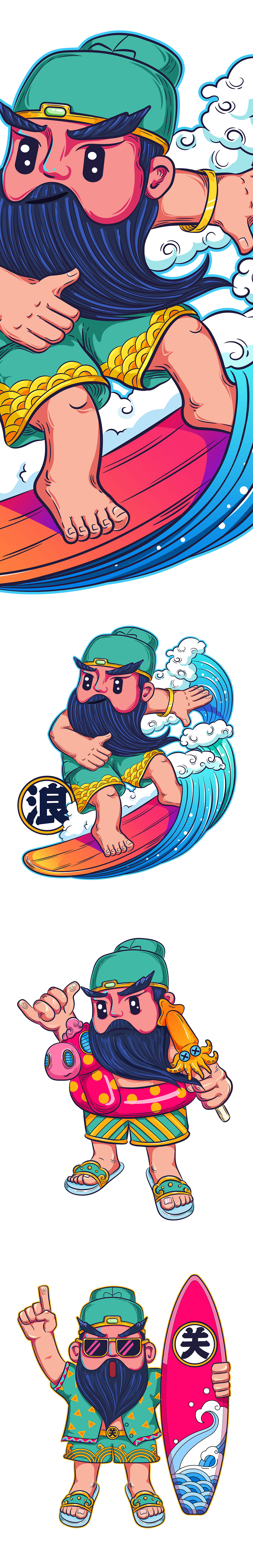 关公文创设计《潮关帝·趣东山》(图ZMTY5MDE2NDEy) - 商业插画 - 站酷设计师余巧红原创素材 - 站酷ZCOOL