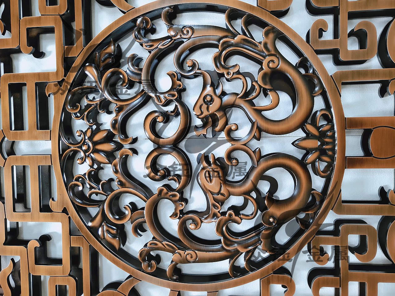 铝板雕刻镀铜镂空屏风 各种高档场所屏风定制（图ZMjE5NDQzOTU2） - 其他工业/产品 - 站酷设计师艺术金属原创素材 - 站酷ZCOOL