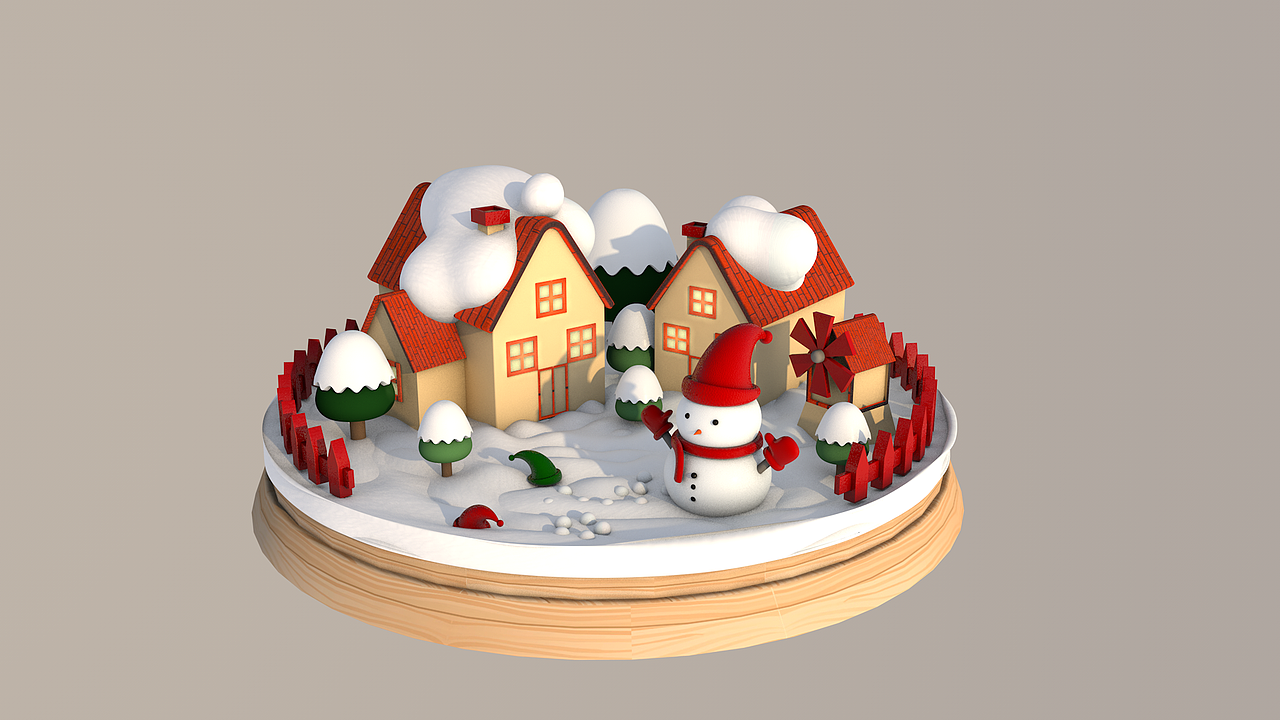 c4d雪景建模渲染