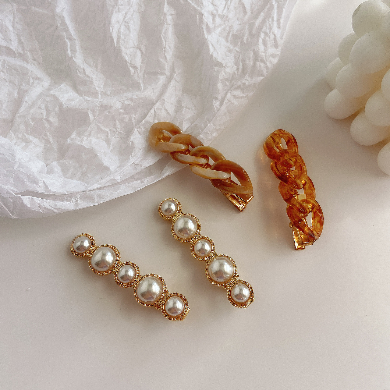 ins风冷淡风发夹发饰配饰静物产品小饰品电商产品拍摄