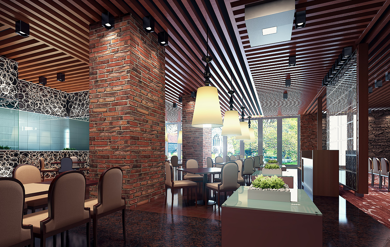 餐厅效果临摹练习（图ZMTQ3MTYyNjQ=） - 家装设计 - 站酷设计师H2Young原创素材 - 站酷ZCOOL