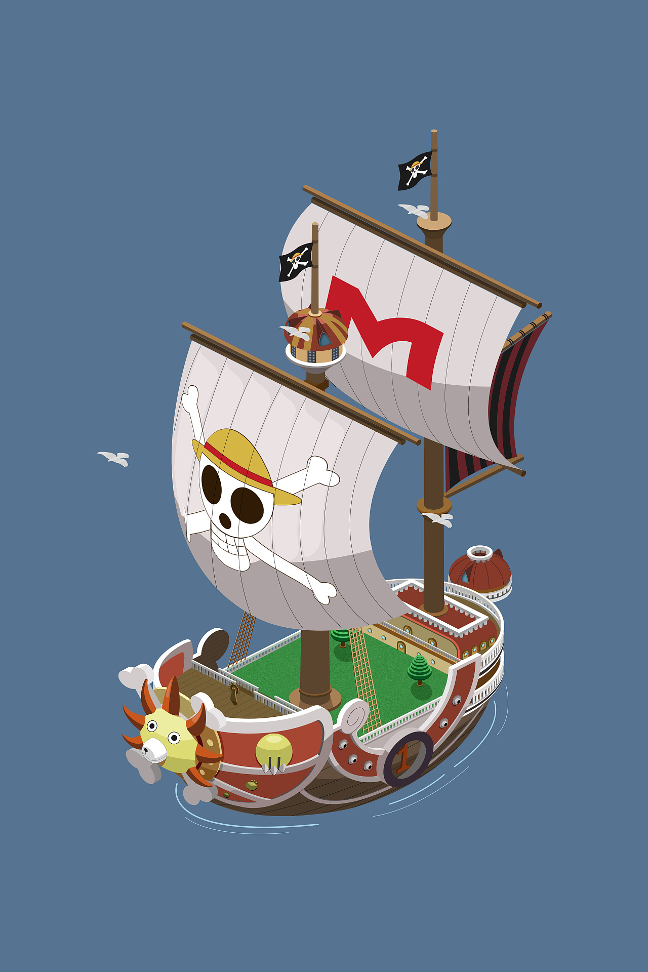 one piece 千阳号扁平化绘制练习 - 原创作品 - 站酷(zcool)