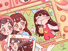 《回首》插画设计一记录童年美好的一刻