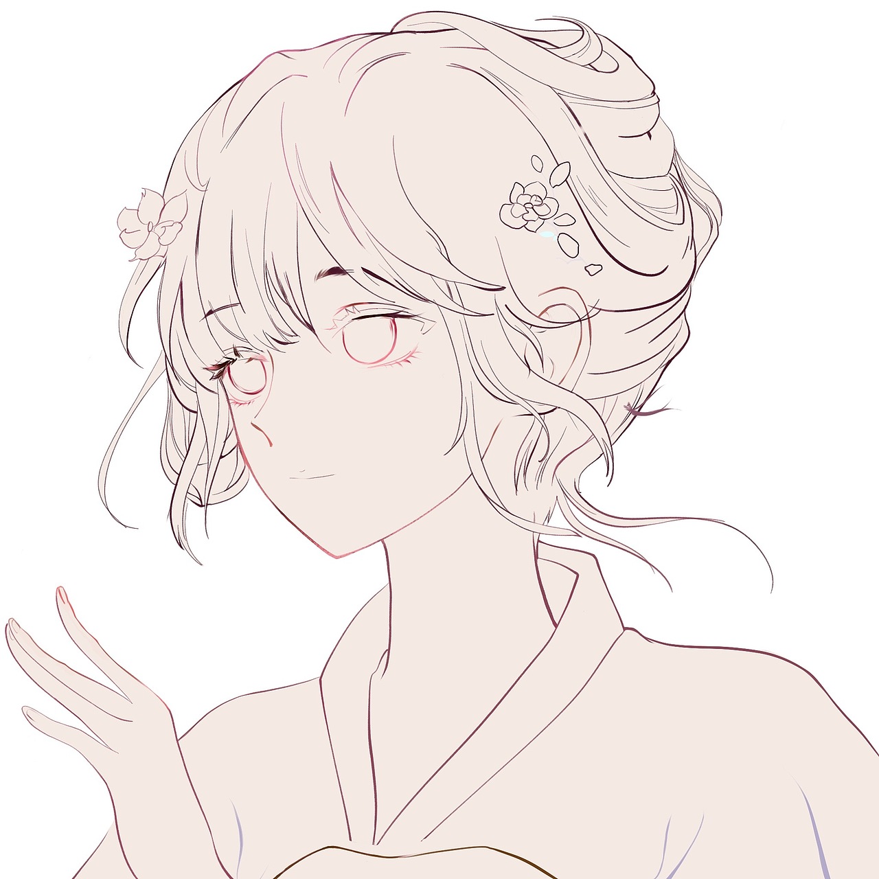 原创作品插画创作习作古风头像头像约稿procreate女生头像绘画过程空