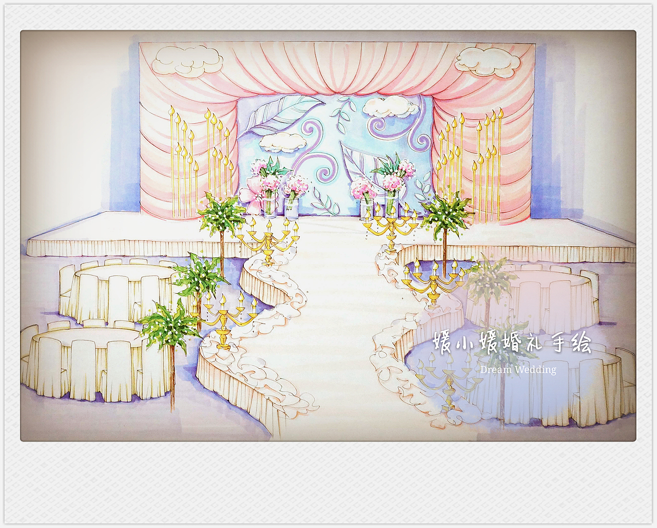 纯色系婚礼手绘（图ZNTc2MDE0NDg=） - 艺术插画 - 站酷设计师DreamInLoveLee原创素材 - 站酷ZCOOL