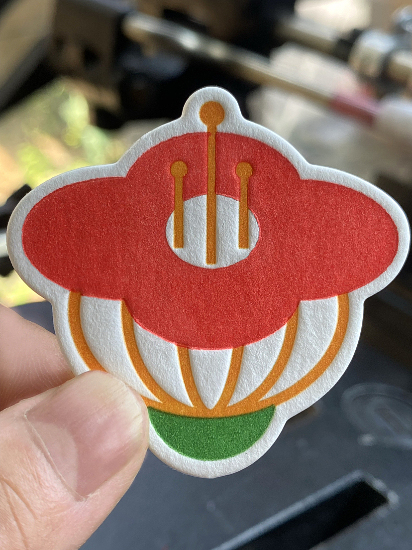 游园会鲜花水果活版印刷纸徽章与冰箱贴
