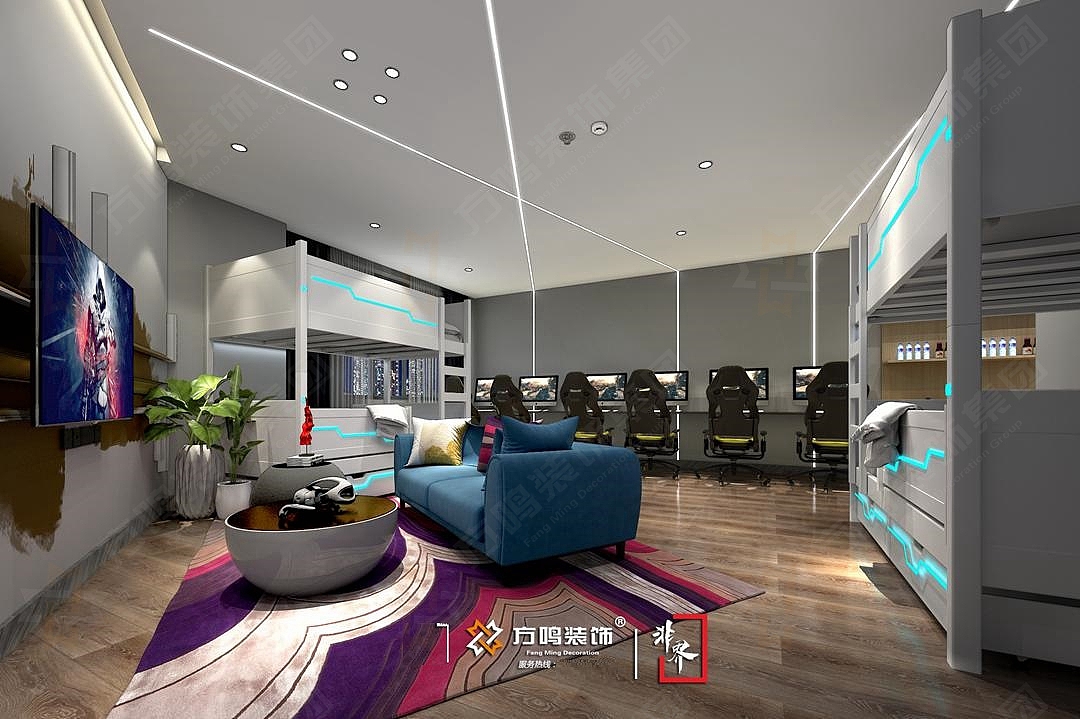 电竞酒店设计_蜻蜓电竞酒店装修效果图