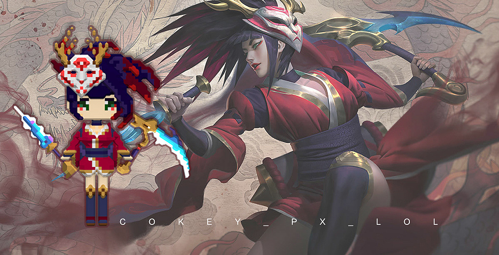 lol猩红之月阿卡丽人物建模