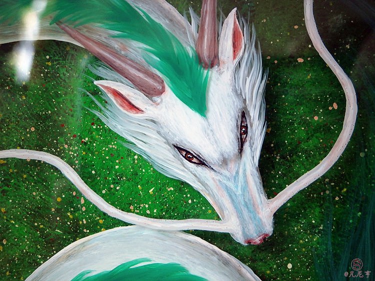 3d树脂画千与千寻里的琥珀川河神白龙