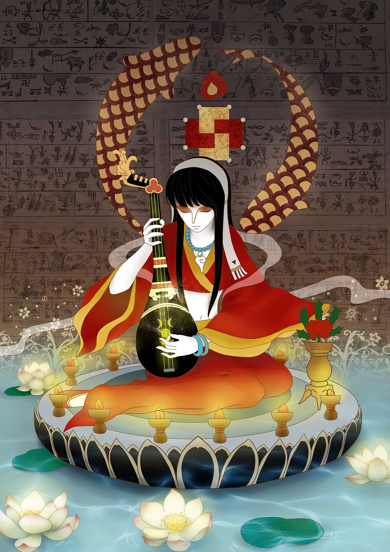 东巴神韵（图ZNTM5Njg5MDA=） - 艺术插画 - 站酷设计师Boringshoes原创素材 - 站酷ZCOOL