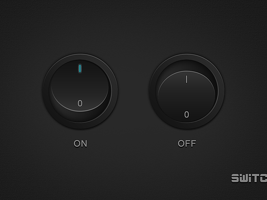 一组质感的开关图标psd文件