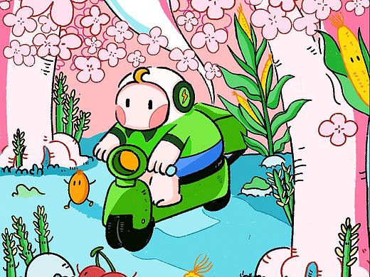 插画海报-享受春天的味道