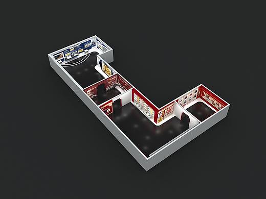 红色企业文化展厅 效果图设计