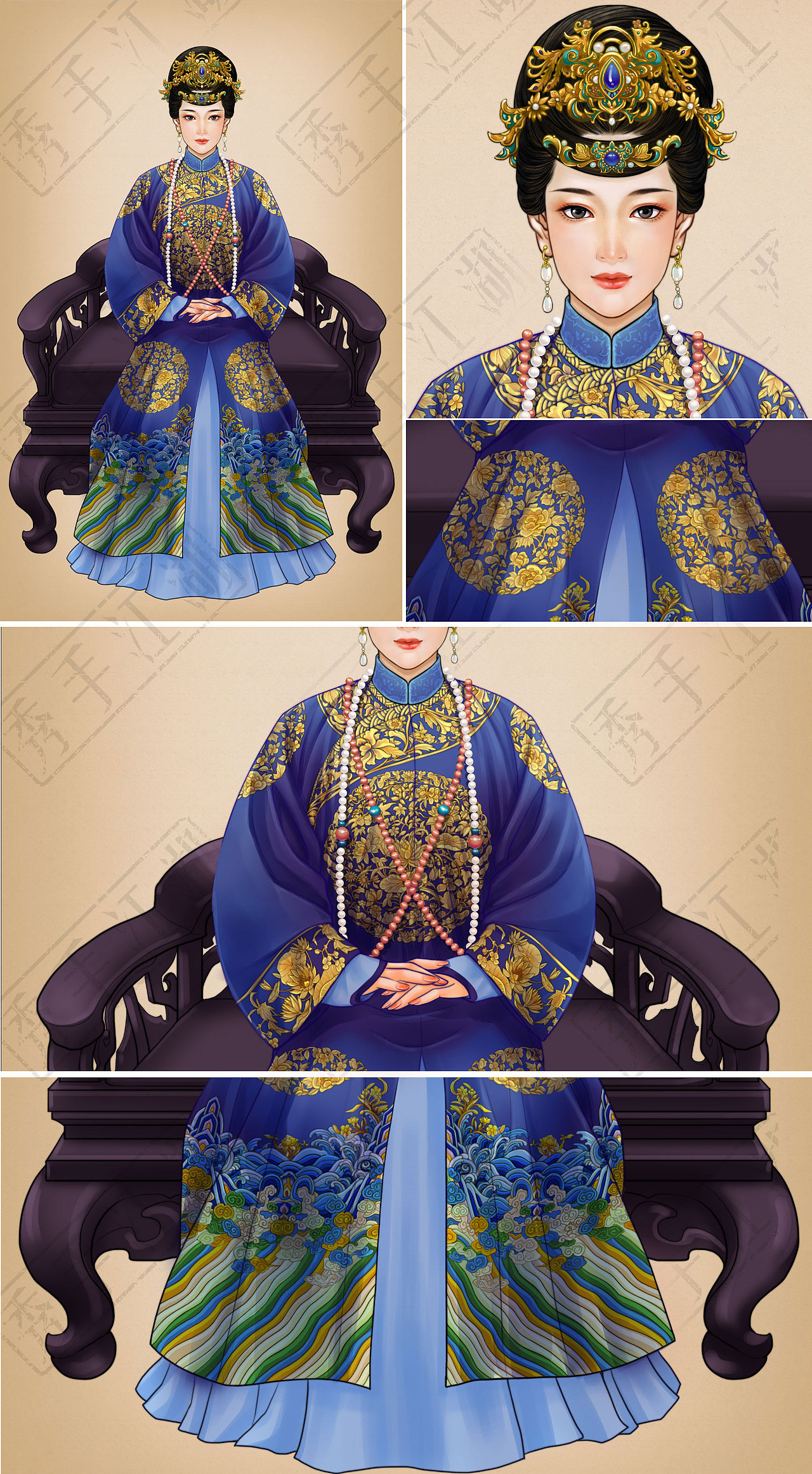 古风宫装美女（图ZMjM5NDgzNTA0） - 艺术插画 - 站酷设计师秀手江湖原创素材 - 站酷ZCOOL