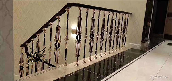 温州楼梯栏杆厂家直销别墅铜楼梯栏杆 旋转立柱栏杆