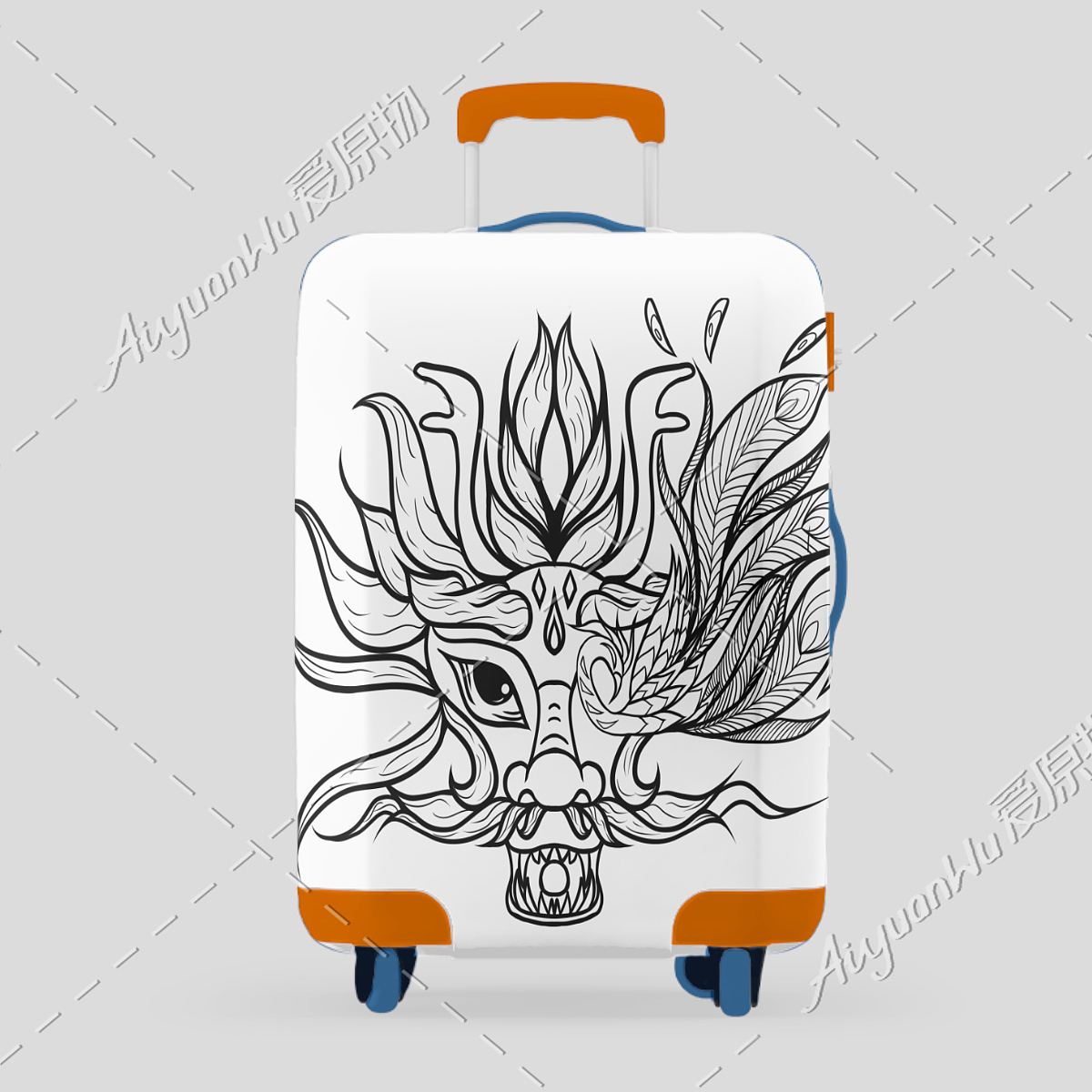 國潮龍鳳頭涂鴉（圖ZMzIwNjcwMjE2） - 新銳潮流插畫 - 站酷設(shè)計師小雨星點點原創(chuàng)素材 - 站酷ZCOOL